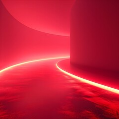 Wall Mural - Vibrant Neon Red Abstract Background with Smooth Glowing Transitions for Dynamic Product Presentations