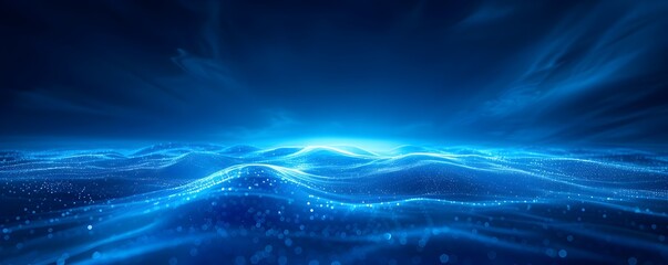 Poster - mesmerizing neon blue backdrop dynamic lighting transitions for tech and gaming displays