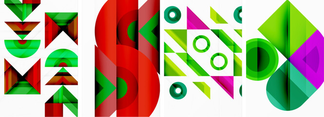 Triangle poster abstract background set for wallpaper, business card, cover, poster, banner, brochure, header, website