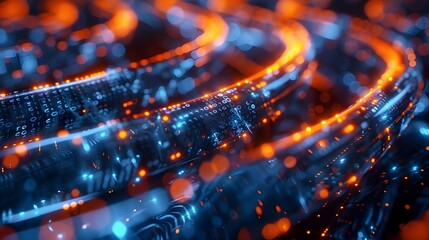 Poster - Intertwining Network Cables and Digital Signals Symbolizing Robust Technology Infrastructure