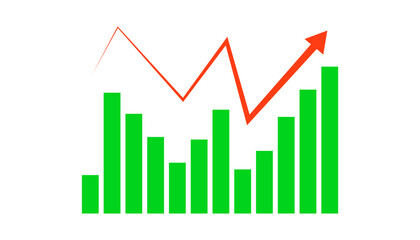 green colored graph illustration design with low to high traffic