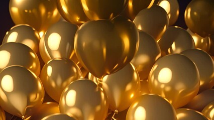 Poster - Shiny Gold Balloons Close Up Generative AI