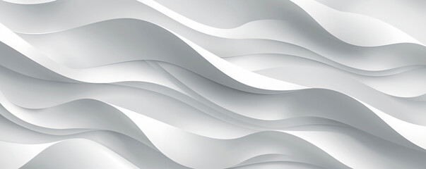 Poster - White gray background with simple wavy lines, seamless pattern