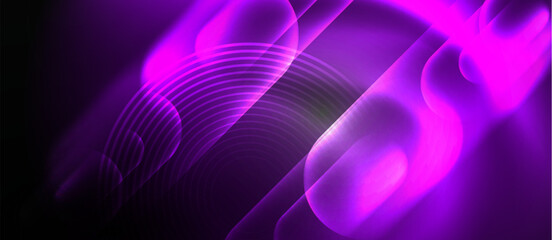 Aufkleber - Glowing light neon shiny background. Vector Illustration For Wallpaper, Banner, Background, Card, Book Illustration, landing page