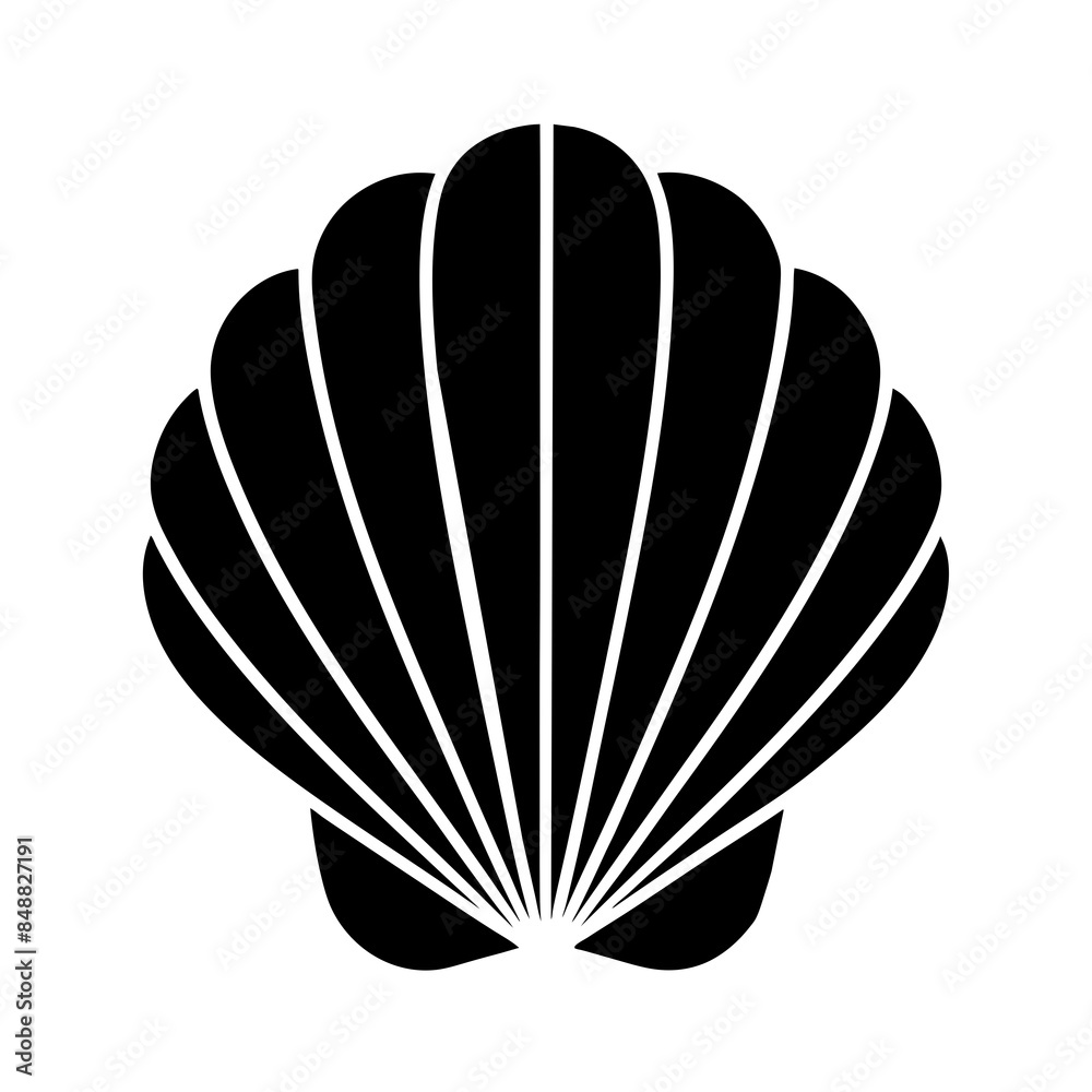 Seashell icon silhouette vector illustration on white background. Stock ...