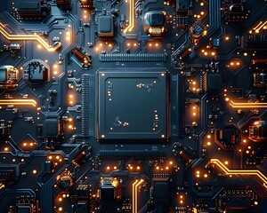 Poster - High Tech Circuit Board Frame with Innovative Geometric Design