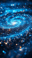 Canvas Print - spiral galaxy with blue and orange stars, concept for cosmic wonders and space exploration.