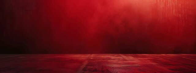 Poster - Red background, flat color gradient, large area of red, minimalist style, simple and elegant.