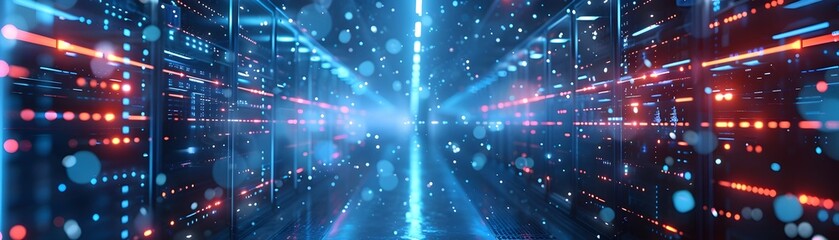 Poster - advanced cloud computing infrastructure with secure connections and scalable data centers technology