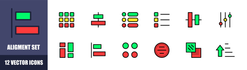 Poster - Augment set icons. Icon Settings. Flat style. Vector icons.