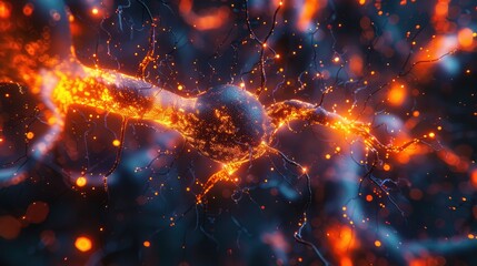 Wall Mural - The intricate beauty of neuron connections, visualized through advanced AI technology