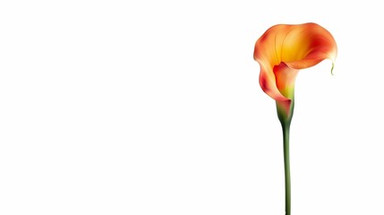 Sticker - AI generated illustration of a vibrant calla lily flower isolated on a white background