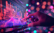 © Curioso.Photography - Hand interacting with a futuristic digital screen displaying stock market data and graphs.