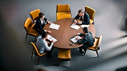 Poster - Business Professionals Meeting Around Table Generative AI