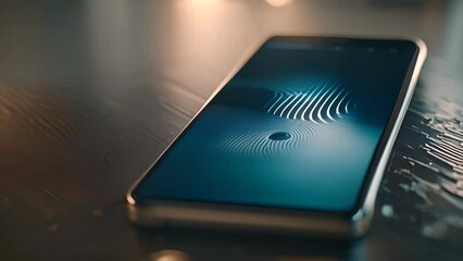 Poster - Smartphone Display With Fingerprint Pattern Generative AI