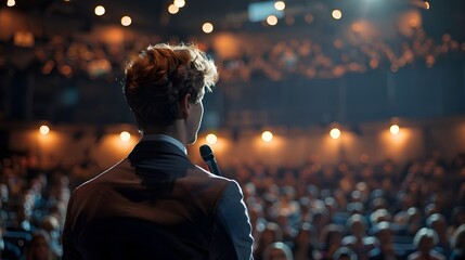 Poster - Professional Giving Keynote Speech to Engaged Business Conference Audience