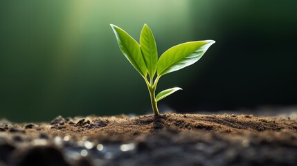 a tropical leaf emerging from a bud, symbolizing new life and growth.