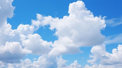 Poster - clear blue sky with fluffy white clouds