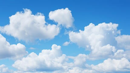Poster - clear blue sky with fluffy white clouds