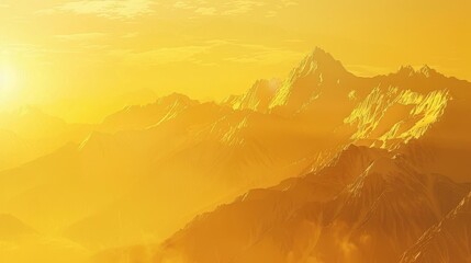 Wall Mural - Golden sky and mountains at sunrise and sunset