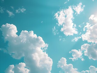 Poster - Soft Blue Sky with Light Clouds   Serene Nature Background for Product Mockups