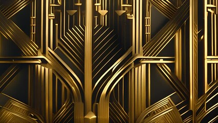 Poster - art deco gold pattern generative ai