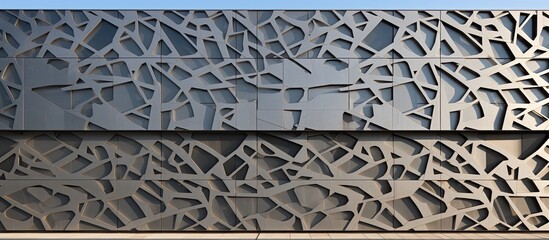 Steel pattern details enhance the exterior facade s architectural design creating an artistic background with copy space image