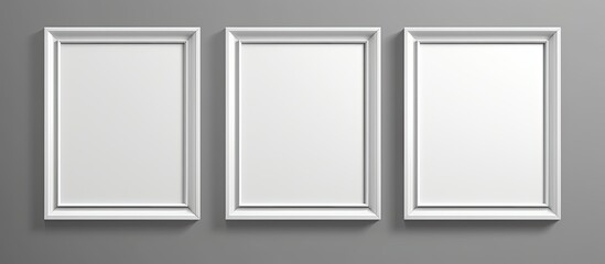Wall Mural - Black and white frames on a gray background with a clipping path for easy editing around the copy space image