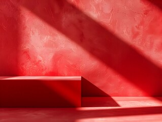 Poster - Vibrant Red Textured Background for Captivating Product Mockups and Design Presentations