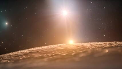 Poster - Sunrise Over An Asteroid Generative AI