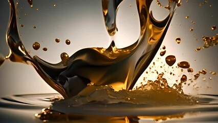 Poster - Golden Liquid Splashing Into a Pool Generative AI