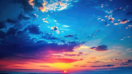 Wall Mural - Natural Sky. Colorful Sky Background after the Sunset