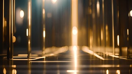 Poster - Golden Light Through Metal Rods Generative AI