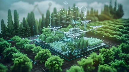 Poster - Smart Agriculture Setup with IoT Drones and Cloud Services Optimizing Farming