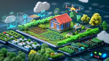 Poster - Smart Automated Agricultural Setup with IoT Devices and Drones Connected to Cloud Services Optimizing Farming