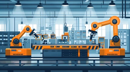 Poster - Modern Manufacturing Plant with Robotic Automation and Cloud Connected Optimization