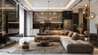 © Zarmeena - Luxury living room and kitchen in studio apartment