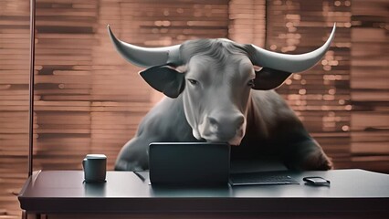 Poster - bullish stock market concept generative ai