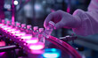 © Fahima - Pharmaceutical manufacturing process Taking a vial from the production line for a medical laboratory