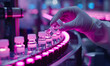 © Fahima - Pharmaceutical manufacturing process Taking a vial from the production line for a medical laboratory