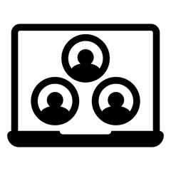 Canvas Print - video conference on laptop screen icon