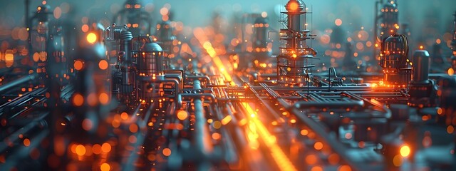 Poster - Futuristic Microgrid with Blockchain Technology for Energy Transactions in a Vibrant Night Cityscape