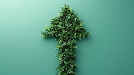 Poster - Against a clean background, an upward-pointing arrow in green symbolizes progress in the circular economy, emphasizing environmentally sustainable practices and efficient resource use. This