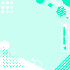 Poster - Cyan Halftone Modern Minimalistic Frame Background, Pixel Art Illustration