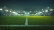 © olegganko - Empty Football Stadium Field at Night Under Bright Lights