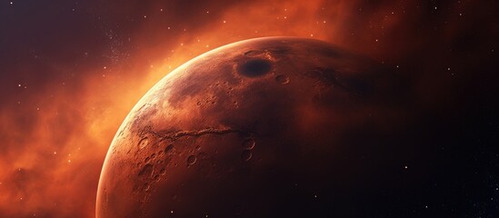 Wall Mural - mars the captivating red planet in an exquisite celestial backdrop with a vast copy space image