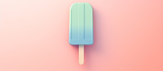 Poster - Minimalistic mobile wallpaper in a pastel color scheme with a high resolution digital art style featuring a Popsicle against a simple background with ample copy space image
