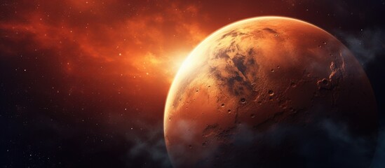 Wall Mural - mars the captivating red planet in an exquisite celestial backdrop with a vast copy space image