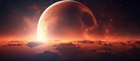 Wall Mural - mars the captivating red planet in an exquisite celestial backdrop with a vast copy space image