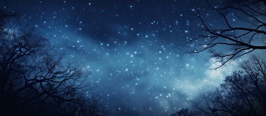 Wall Mural - copy space image featuring the milky way stars in the background